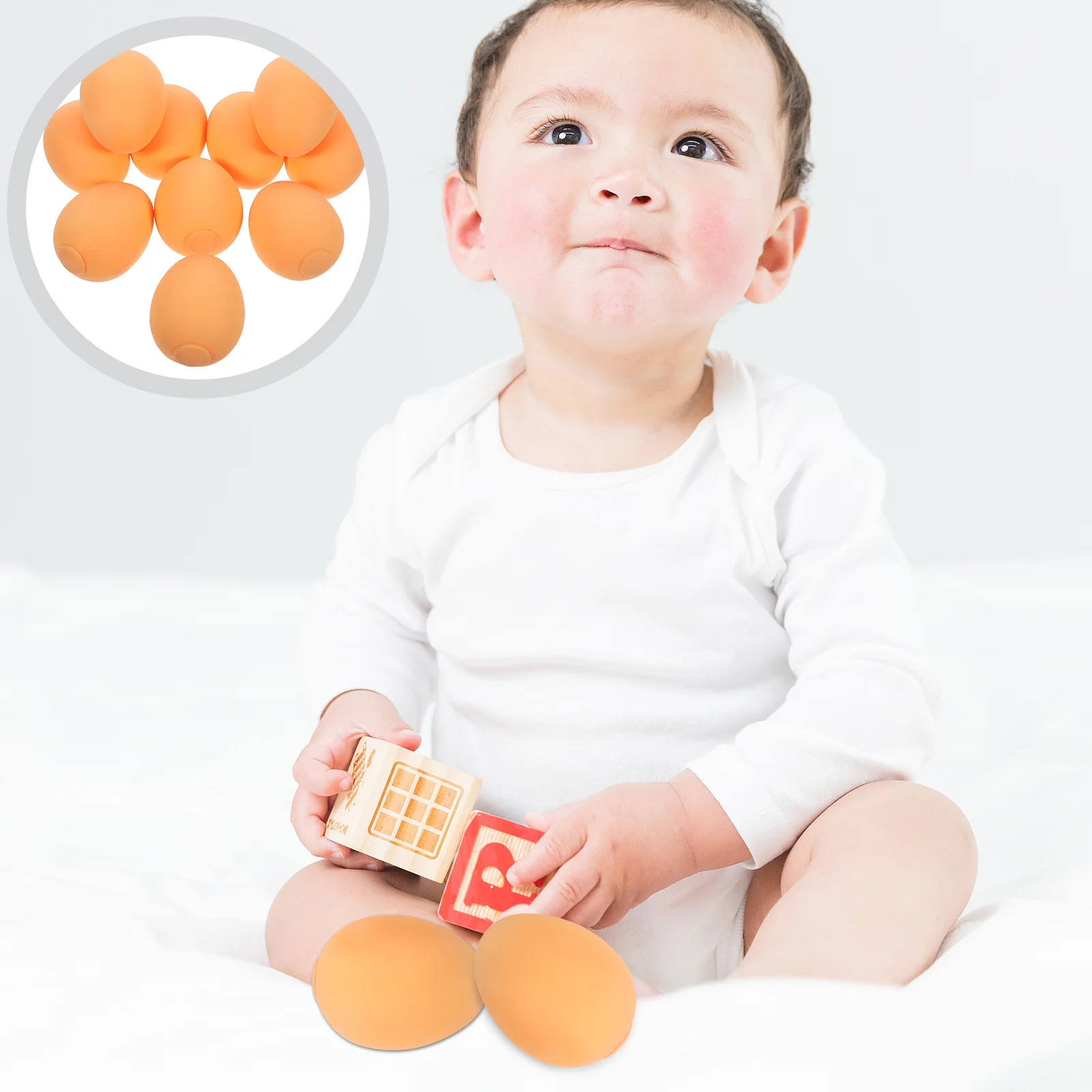 

10Pcs Squeeze Egg Toy Elastic Decompression Toy Funny Egg Shaped Stretch Toy