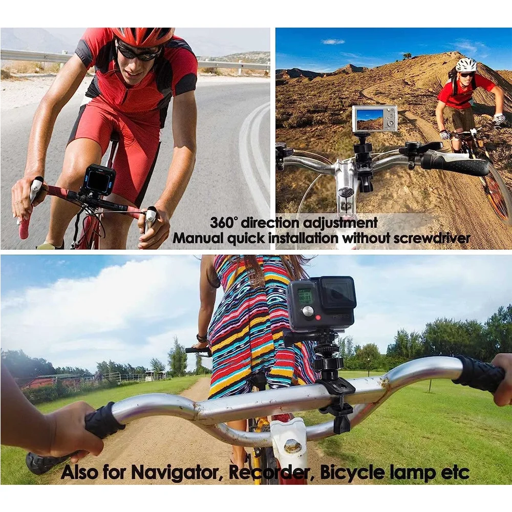 Bicycle Handlebar Mount Bike Holder For GoPro Hero 13 12 11 10 9 8 Insta360 X2 X3 x4 X5 DJI Osmo Action 5 4 3 SJCAM AKASO Camera