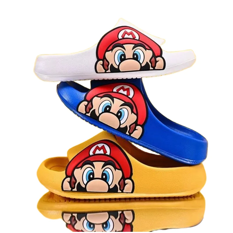 kids cartoon slippers boys summer sandals baby non slip flat beach shoes toddler swimming slipper girls bathroom flip flop ttx34 Super Mario summer cartoon slippers cute and comfortable boys and girls bathroom breathable non-slip shoes outer wear slippers