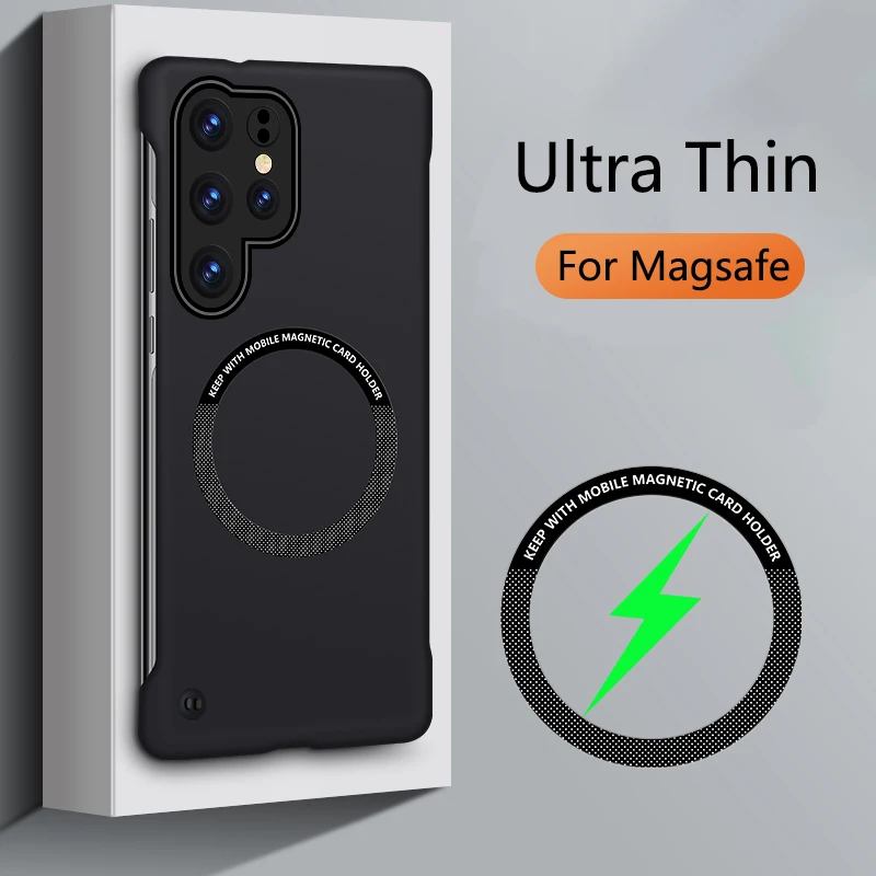 Ultra-Thin Frameless Magnetic For Magsafe Wireless Charge Case for Xiaomi Redmi Note 14 13 12 11 10 9 Pro Plus Ultra K70_voghion.com