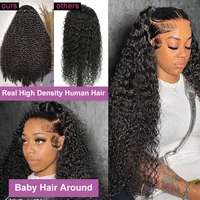 250 Density Deep Wave Wig Human Hair Brazilian Transparent 13x6 Hd Lace Frontal Wig 30 36 40 Inch 360 Full Curly Wigs For Women 2