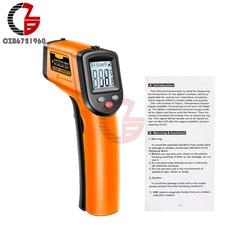 Advanced Digital Infrared Precision Thermometer with Laser Guidance (Orange)