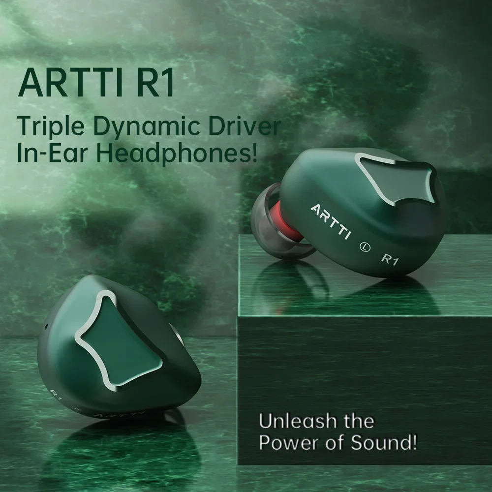 ARTTI R1 HIFI Earphone 2+1 Triple Dynamic Driver In-ear Music Headphone with Detachable 0.78 2pin Connector 3.5/4.4mm Plug Cable