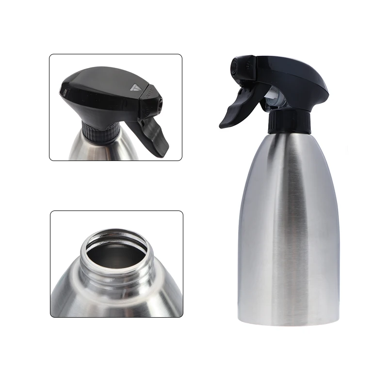 500ml Kitchen Oil Spray Bottle Stainless Steel Olive Pump Sprayer Outdoor BBQ Picnic Cooking Oil Sprayer Press Type Leak Proof, oil sprayer, kitchen utensils