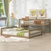Children Beds Twin XL Over Queen Bunk Bed with Ladder and Guardrails, Walnut Kids Furniture Bed for Boys Bunk Beds Bed for Girls 5