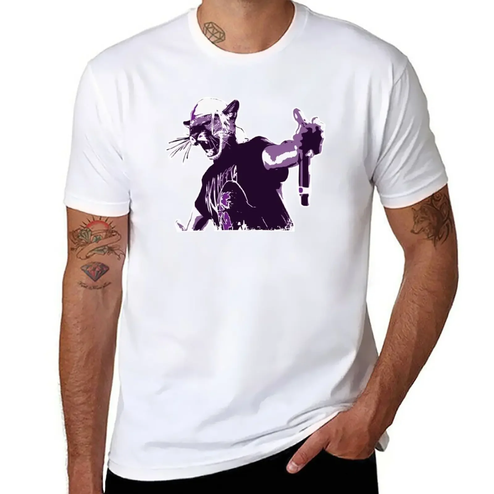 

Slump Cat Purp T-Shirt sports fans summer top boys whites mens plain t shirts