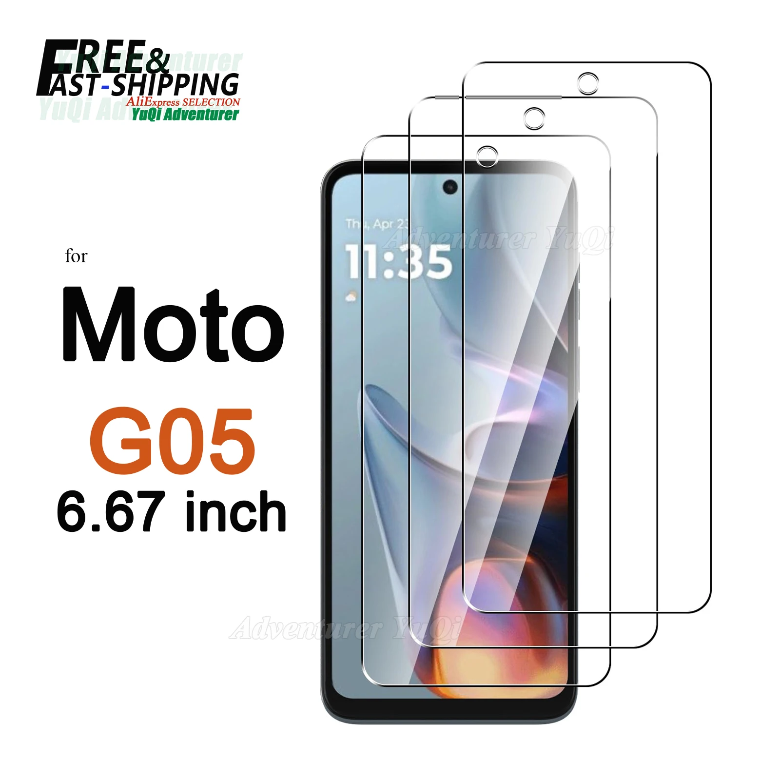Premium Tempered Glass Screen Protector - 6.67 inch, HD Crystal Clear, 9H Anti-Scratch, Case Friendly