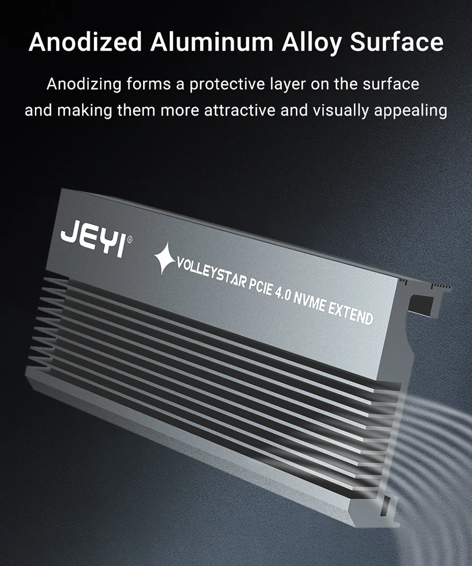 JEYI VolleyStar-PRO Heat Sink Heatsink M.2 for NVMe SSD for NGFF TO PCIE X4 Adapter M Key Port Card PCI-E 3.0 x4 Full Speed