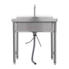 25.6x16.14x9.05 inch Freestanding Stainless Steel Commercial Sink with Single Bowl, for Garage Bar Restaurant 2