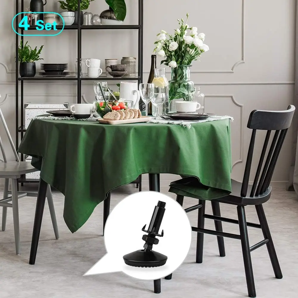 헤비 듀티 조정 가능한 레벨링 피트, 캐비닛 레스토랑 테이블 의자 레벨러 용 4Pcs 블랙 조절기 가구 레벨러 발