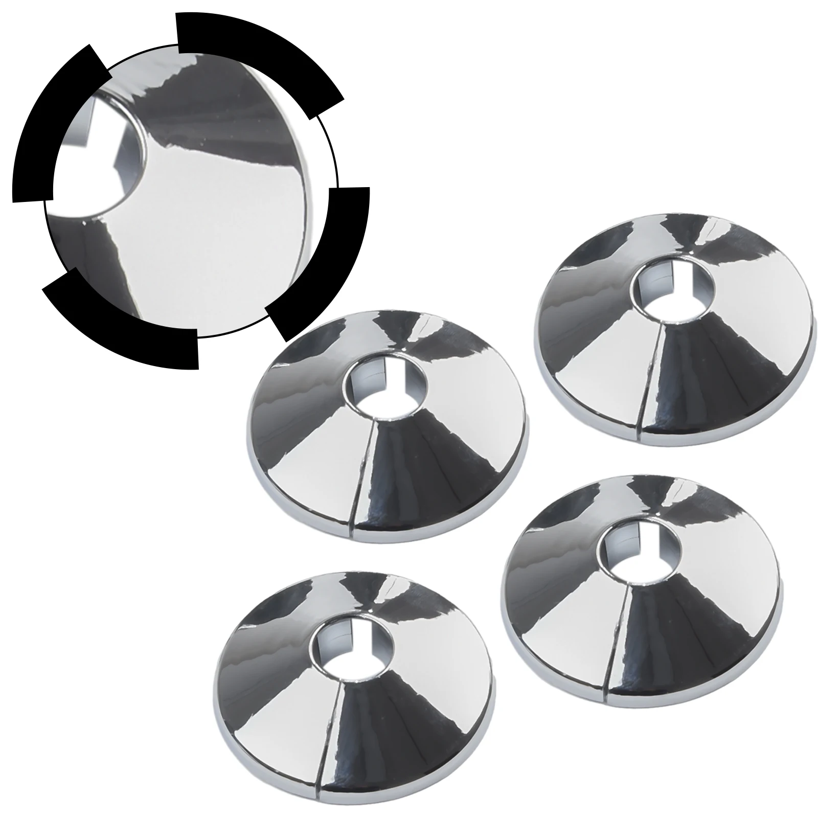 4 stücke 15mm Chrom Farbe Silber Galvanisieren Kühler Rohr Kragen Abdeckung Kunststoff Boden Dekoration Wasserhahn Zubehör – Detail 38