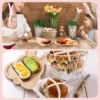 Easter Bunny Tray Wood Food Plate Fruit Serving Bread Display Wooden Spring Decor Kids Child Cake Decorations Easter Supplies 5