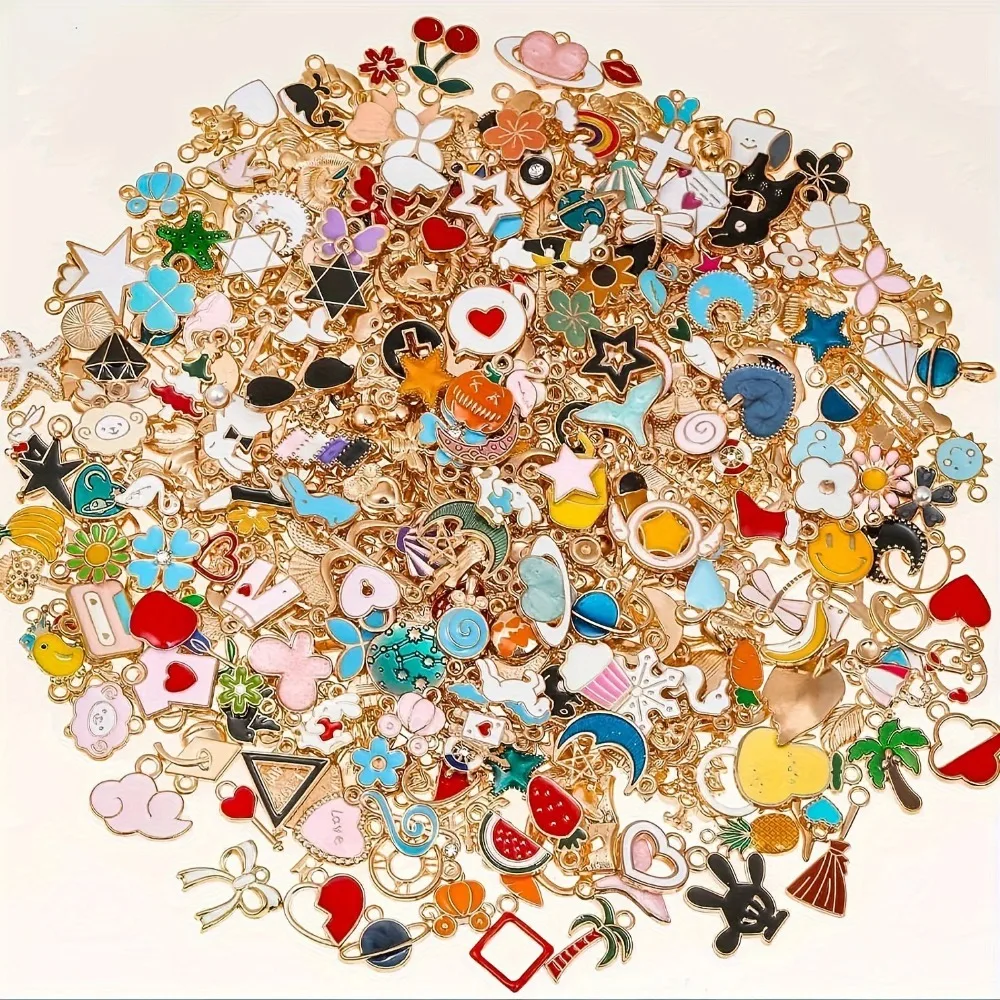 Alloy Pendants 20/30/50/100pcs Gold-plated Different Styles for DIY Jewelry Making