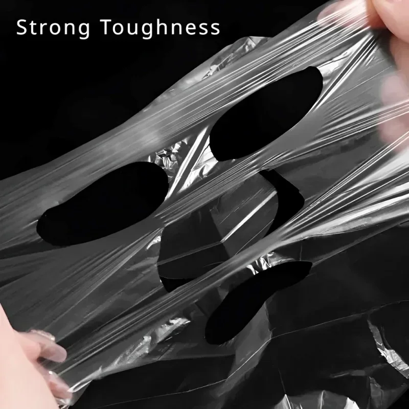 500-100PCS Disposable Plastic Film Full Face Cleaner Mask Neck Stickers Paper Transparent Masks Wrap Facial Beauty Makeup Tools