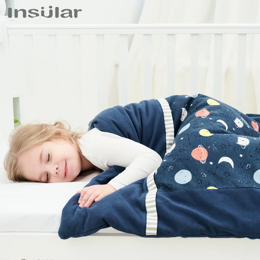 Insular Cartoon Children Quilt Infant Four-season Quilt Baby Cotton Blanket Kids Detachable Stroller Sleep Cover 110*130cm