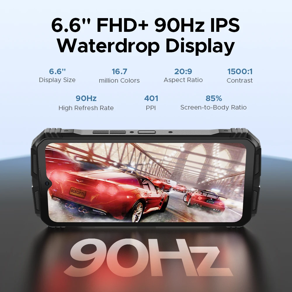 DOOGEE S Punk Pro Rugged Phone LED Light Effect 8GB RAM 512GB ROM 6.6” FHD+ 90Hz 10800mAh Battery 50MP AI Camera Android 14 NFC 4