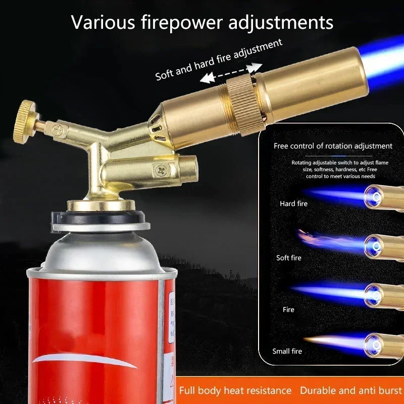 Protable Welding Torch Gas Burner Flame Gun Blower Pure Copper Gas Torch Brazing Cooking Barbecue Auto Ignition Gun