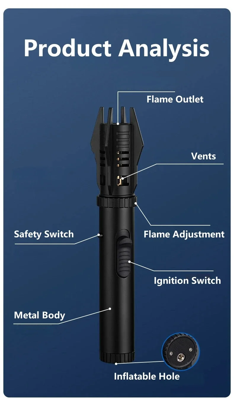 ensendedor soplete de gas para cocina forma espada laser , encendedor de Gas con chorro de llama, accesorios para fumar cigarrillos, joyería de Metal Turbo a prueba de viento, encendedores de cigarros para soldar » ensendedor soplete de gas para cocina forma espada laser