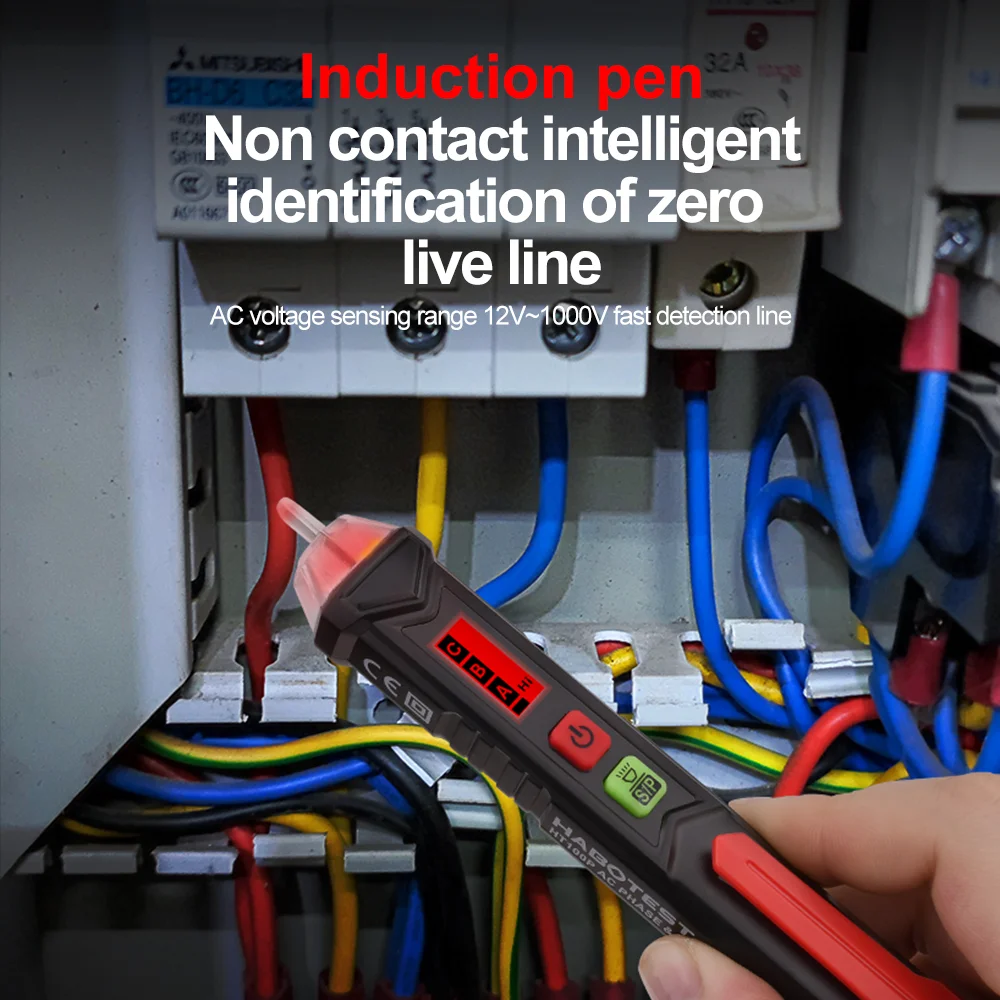 Tester Di Tensione Senza Contatto - Rilevatore DC 2-100V Con LCD, Cicalino E Retroilluminazione - Foto 6