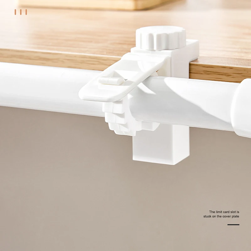 Adjustable Curtain Rod Clip Holder Hook No Punch Curtain Rod Bracket Pole Towel Fixings Clamp Rack Multi functional Wall Mount Hooks