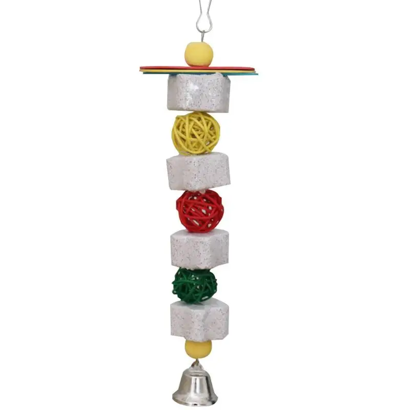 

Bird Biting String Toys Hangings Cage Toy Ratten Balls Beak Grinding Block Funny Parrot Hangings Cage Toy For Small Parakeets