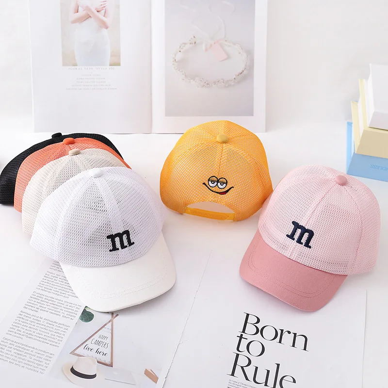 Summer Newborn Baby Baseball Cap Girl Boy Cartoon Sunscreen Sunshade Sun Hat Outdoor Embroidered Letter Peaked Caps Children