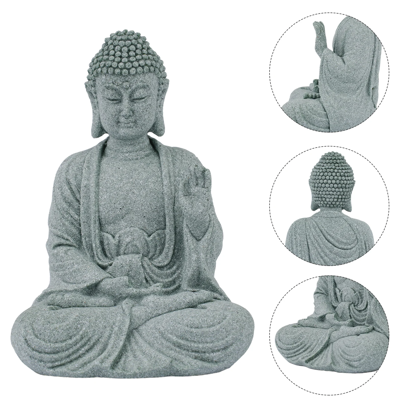 

High Quality Sitting Buddha Resin Garden Ornament Buddha Ornament Sandstone Resin Statue Decor Stone Zen Effect
