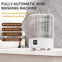 Mini-lave-linge portable 3L avec fonction d'essorage intégrée, idéal pour les voyages et la maison, pour sous-vêtements, chaussettes et vêtements. 2
