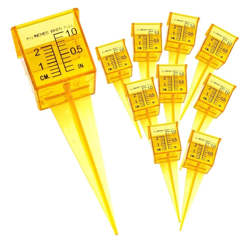 Portable Rain Gauge Outdoor Flowerpot Sprinkler Gauge 1.5 in Rain Guage 10 Pcs