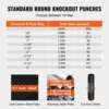 VEVOR Hydraulic Knockout Punch Kit 10/15 Ton Conduit Hole Cutter Set KO Tool Kits with Puncher 10 Piece For Aluminum Brass Steel 4