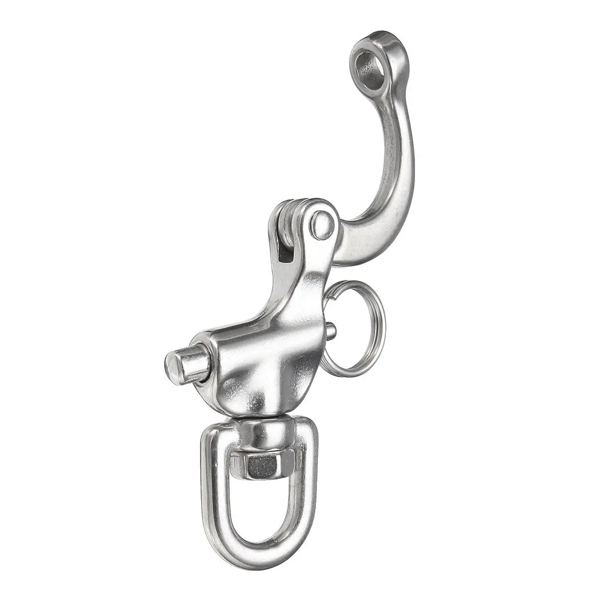 Mayitr 316 Stainless Steel Swivel Shackle Quick Release Boat Anchor Chain Eye Shackle Swivel Snap Hook for Marine Architectural