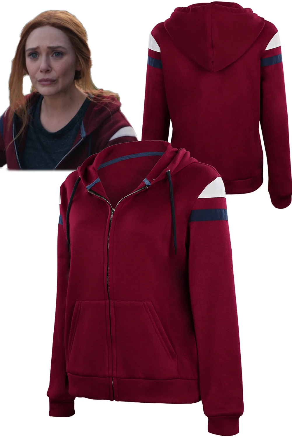 

Scarlet Witch Cosplay Role Play Hoodie Outfits Movie Female Superhero Wanda Costume Adult Fantasy Fancy Dress Up Party Clothes