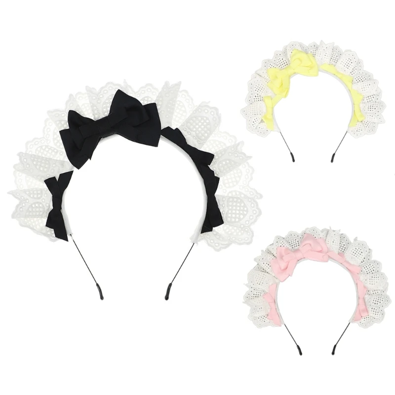 

Handmade Hair Accessory Headband Gothic Cosplay Maid Lace Hair Hoop Dropship