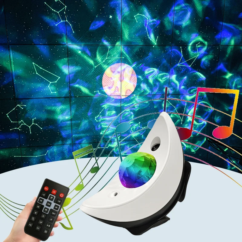 LED 스타 프로젝터 램프, 음악 스피커 사운드 활성화 리모컨, 타이머, USB 전원, 완벽한 선물 아이디어, 1 개, 신제품