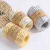 80M Metallic Shiny Natural Raffia Straw Yarn For Hand-knitted Crochet Grass Paper Hat HandBag Cushion Baskets Thread Summer DIY 4