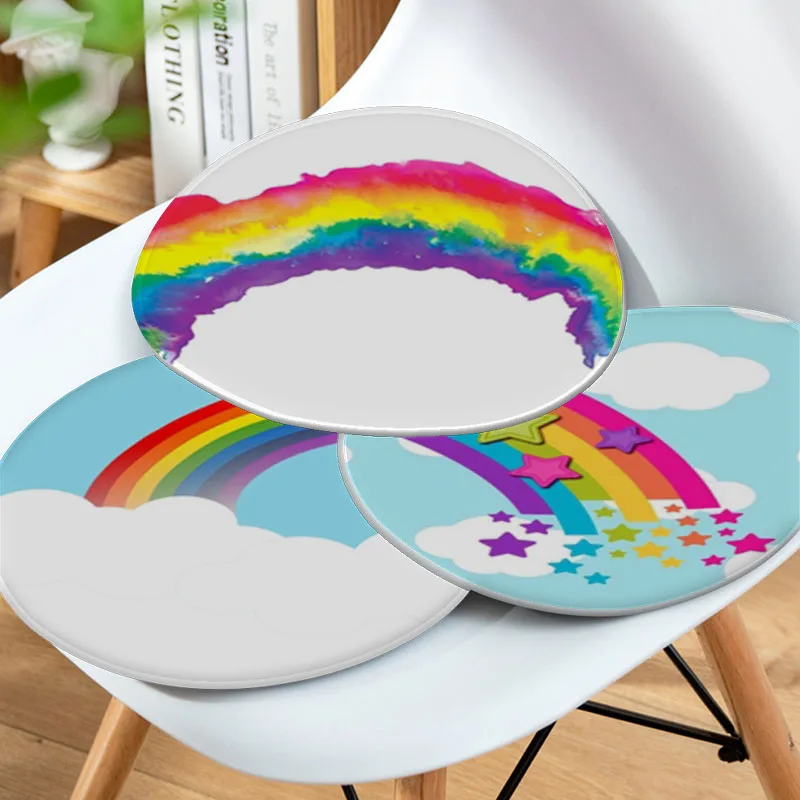 만화 태양 무지개 현대 미니멀 스타일 의자 매트, 부드러운 패드 좌석 쿠션 식당 파티오 홈 오피스 정원 쿠션 패드 