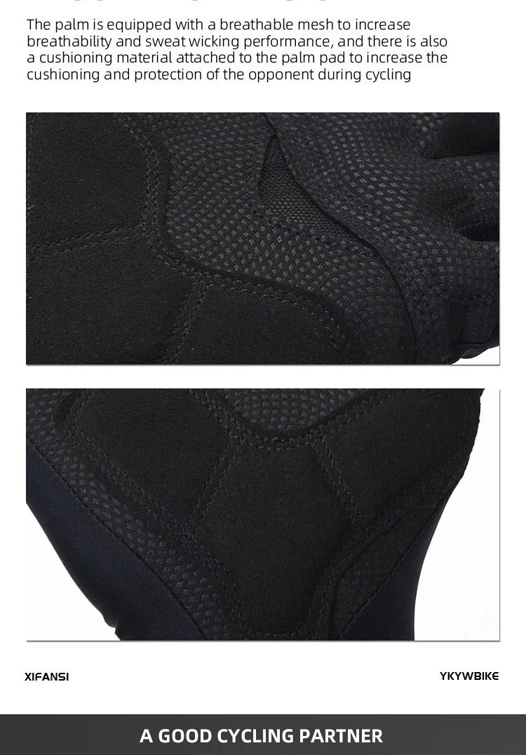 YKYWBIKE Fahrradhandschuhe für Herren und Damen, Halbfinger-Outdoor-Sporthandschuhe, Sommer-Rennrad-Handschuhe mit XRD-Polsterung – Detail 6