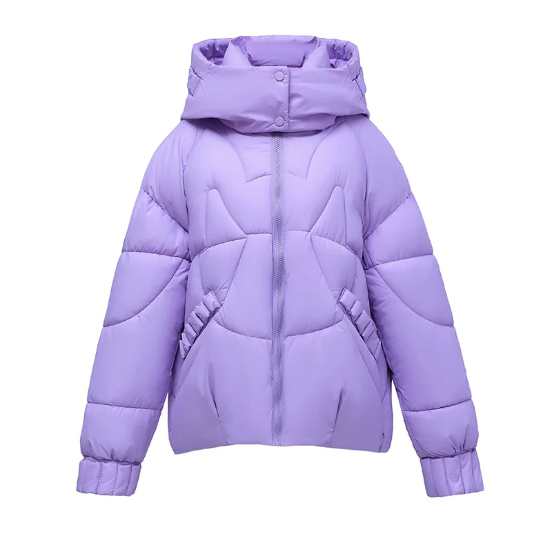 

2023 Winter Cotton-Padded Jackets Women Lightweight Casual Loose Cotton Coat Female Short Parka Solid Color Bread Outerwear Tops