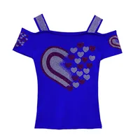 High Quality Women Short Sleeve Mesh Tees Clothes Luxury Love Heart Shiny Diamonds Summer T-Shirt Female Streetwear Fashion Tops - Image 6