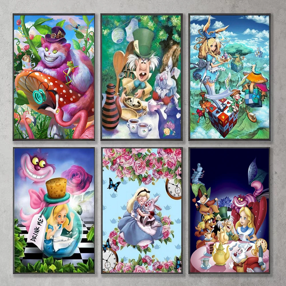 

Disney Алиса в стране чудес 5D полные наборы для алмазной живописи мультфильм Чеширский Кот ручная работа Сделай Сам мозаика вышивка крестиком