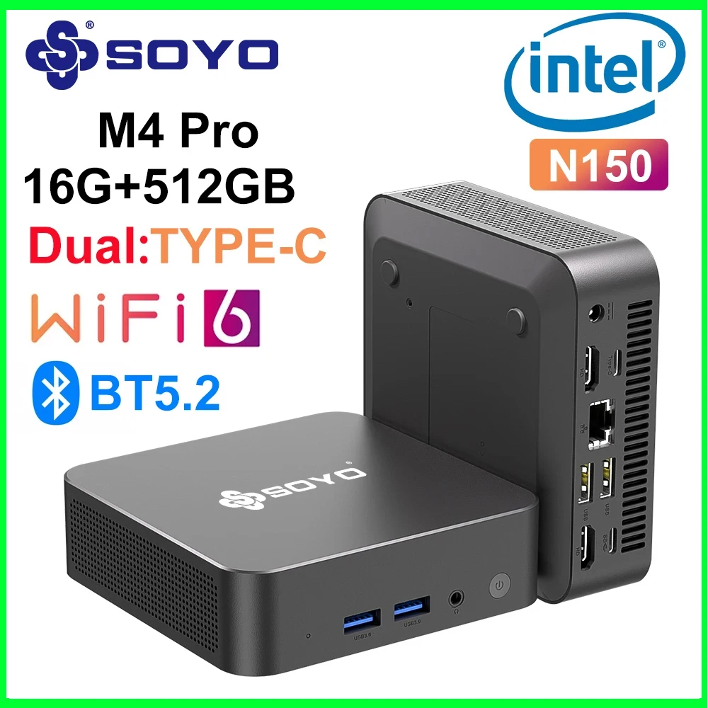 ミニPC SOYO M4 Pro N150 16GB 512GB Sf2a3686e5eea4d9ab7f061d632998