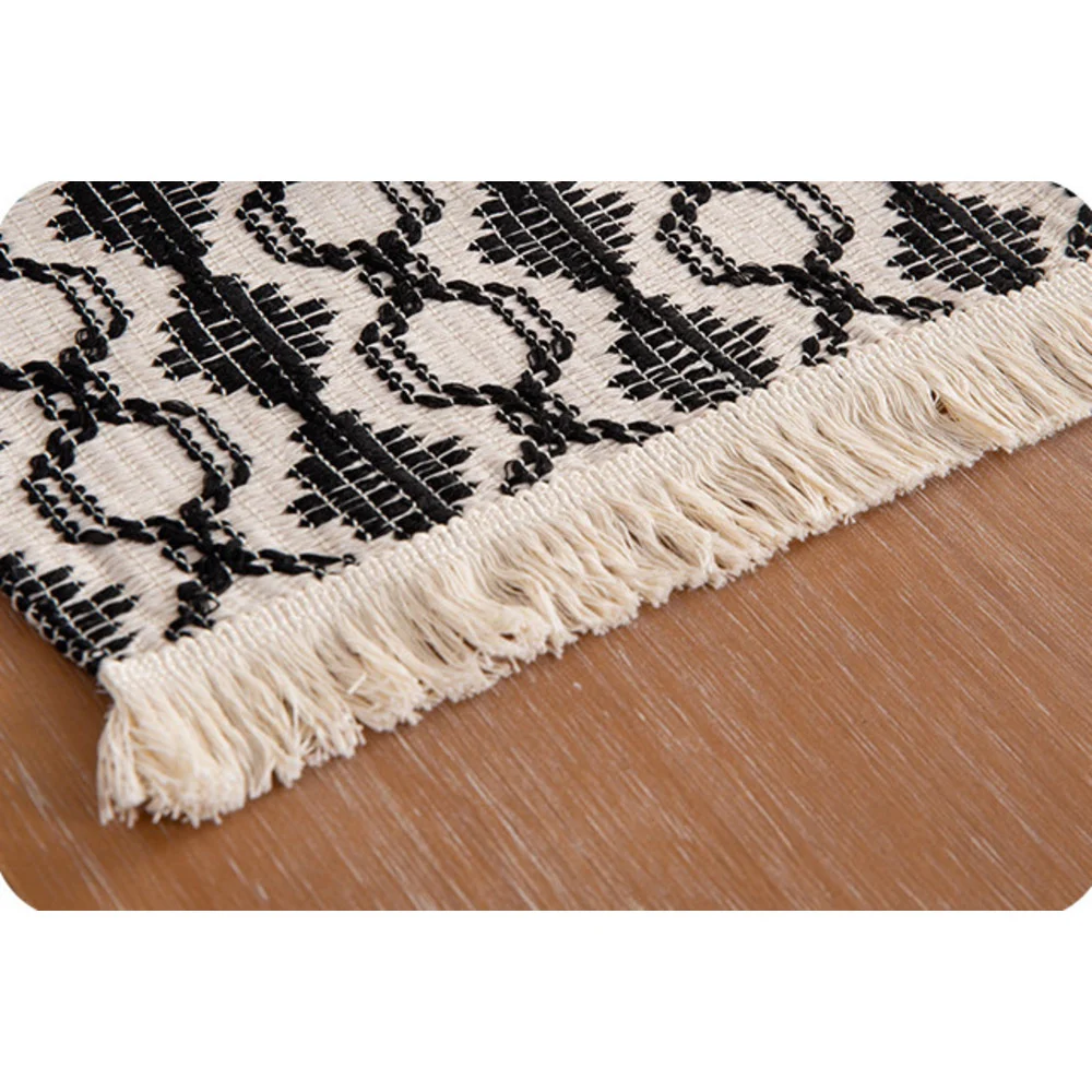 Neue Stoff D Baumwolle Lepra Weben Geschirr Matte Quaste Isolierung Matte Dekorative Dual Farbe Gespleißt Western_voghion.com