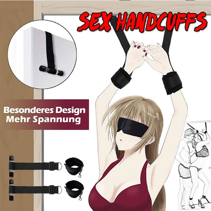 

Chastity Lock Shackles On The Door Handcuffs Flirting Fetish BDSM Sex Bondage Restraints Slave Erotic Sex Toys For Woman Couples