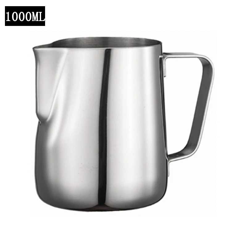 Pichet à Mousse à Lait En Acier Inoxydable - 1000 Ml - Avec Couvercle, Bec Verseur Anti-Goutte - Pour Latte, Cappuccino Pichet 1000 Ml Pichet à Mousse à Lait En Acier Inoxydable - 1000 Ml - Avec Couvercle, Bec Verseur Anti-Goutte - Pour Latte, Cappuccino Pichet 1000 Ml