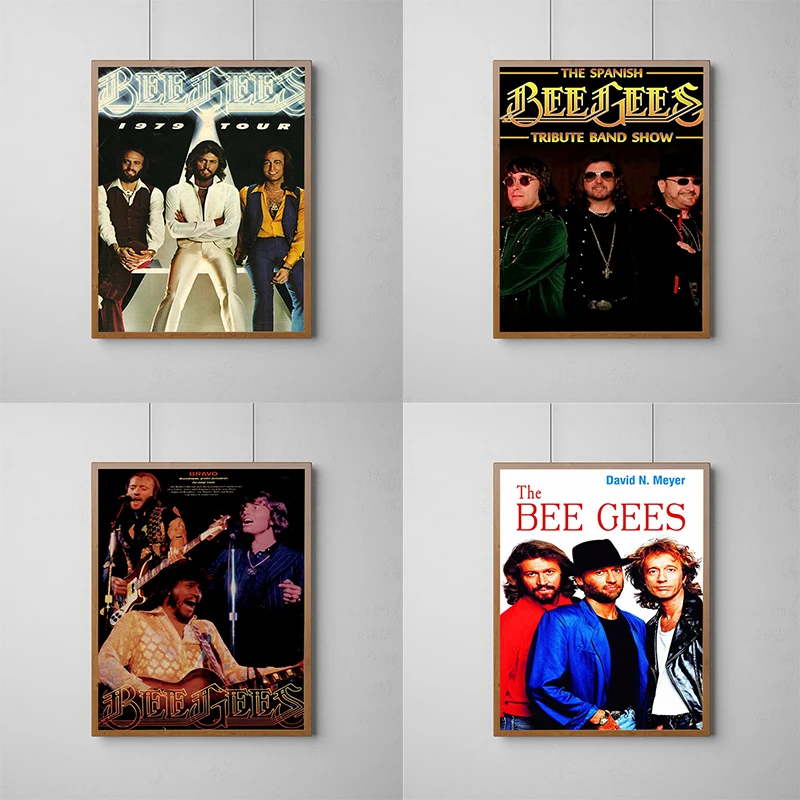 

Australian Rock Band Bee Gees Poster Art Gaming Room Decoration Home Posters for Wall Decororation Painting on Canvas Print Home
