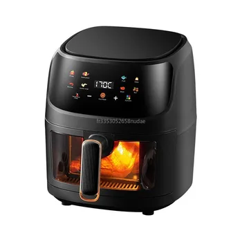 Friggitrice ad aria da 8 litri di grande capacità 1400 W touch screen LCD intelligente friggitrice ad aria visiva senza olio patatine fritte pollo 1