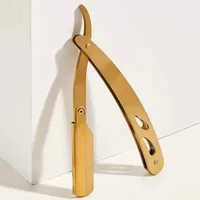 1/2/3 Rasoirs professionnels manuels pliants en acier inoxydable pour hommes, pour la coupe de la barbe 4