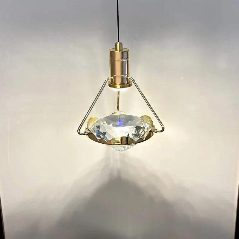 

Modern K9 Crystal Diamond Pendant Light Gold Lustre Home Decor Bedside Bedroom Restaurant Bar Background Living Room Decoration