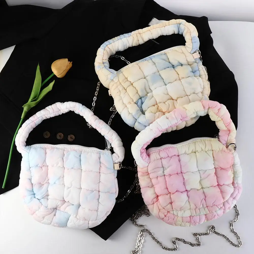 

Lattice Cloud Bag Portable Plaid Quilted Underarm Bag with Chain Handbag Crossbody Bag Girl