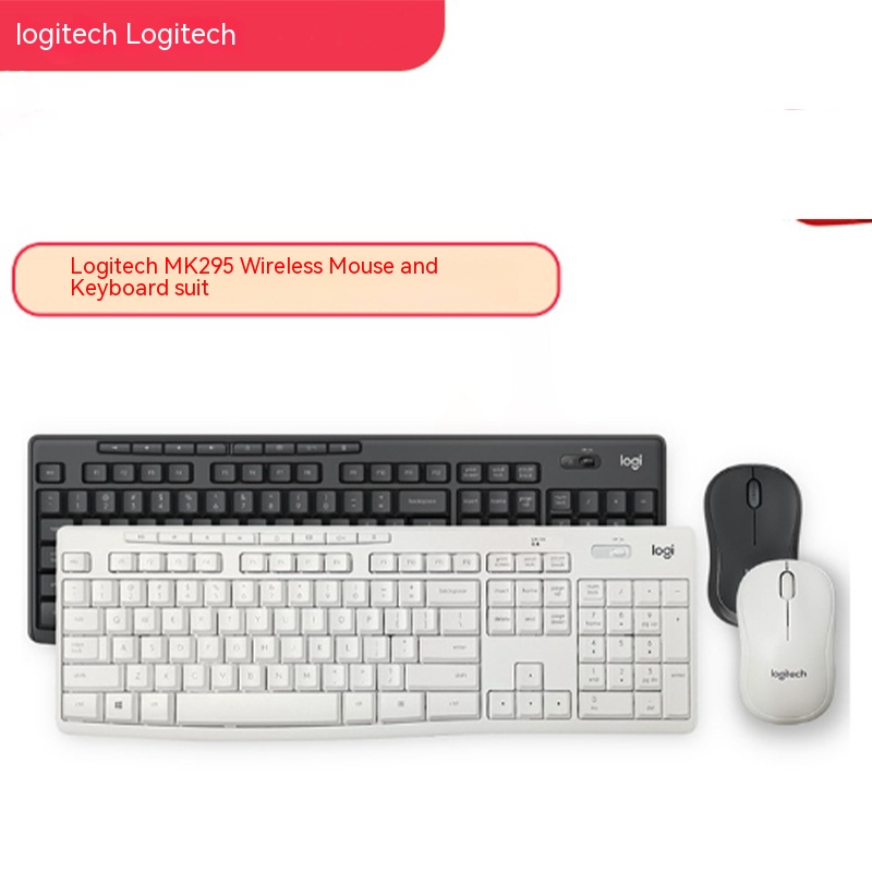 104 Keys Logitech Mk295 Wireless Mute Keyboard And Mouse Set Desktop Computer Home Office Typing Christmas Gift For Friends